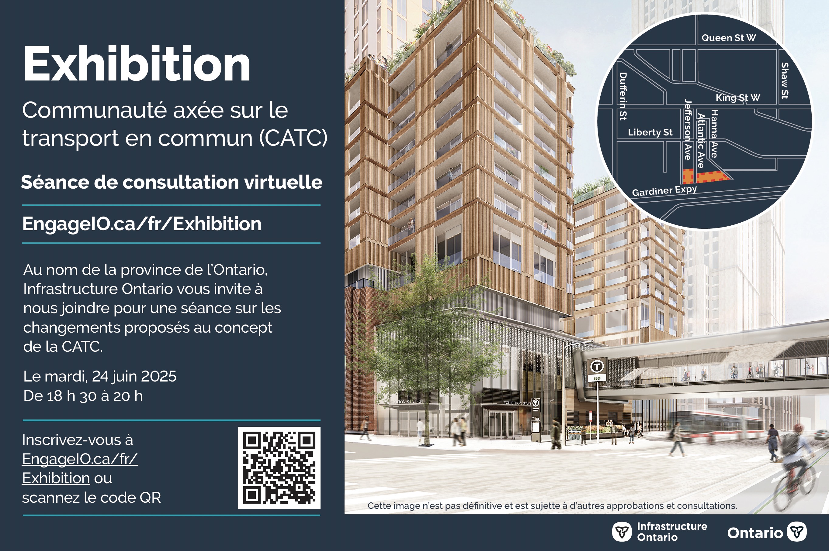 Carte postale envoyée aux résidents les invitant à s'inscrire à l'exposition TOC du 24 juin sur cette page sur EngageIO