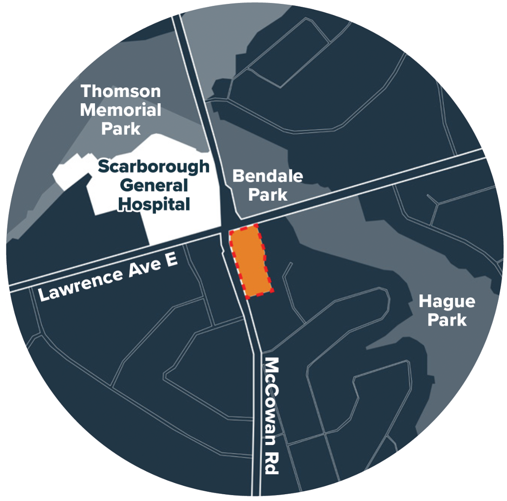 map displaying location of Lawrence East TOC 