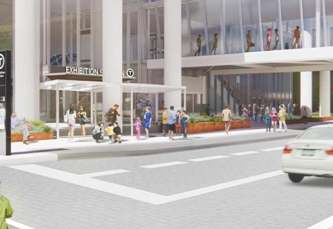 rendering of exhibition station