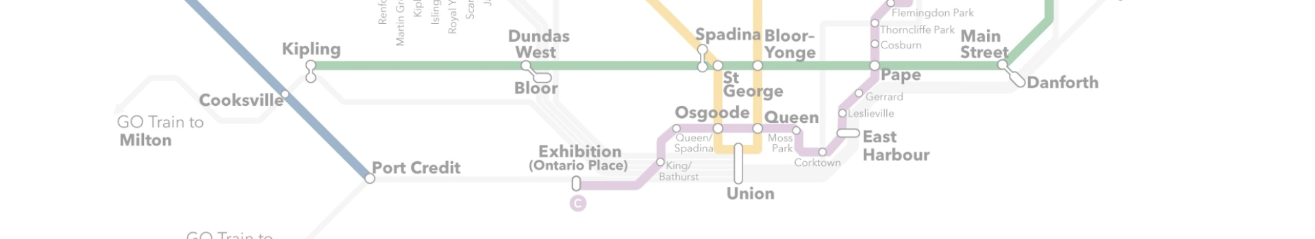 Portion of ontario line alignment on map